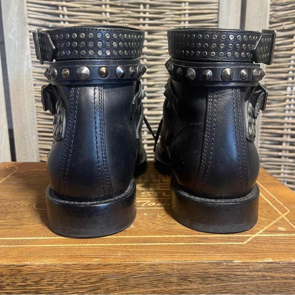 Saint Laurent Studded Ankle Strap ‘Ranger Boot’ - size 37.5 - Picture 6 of 10